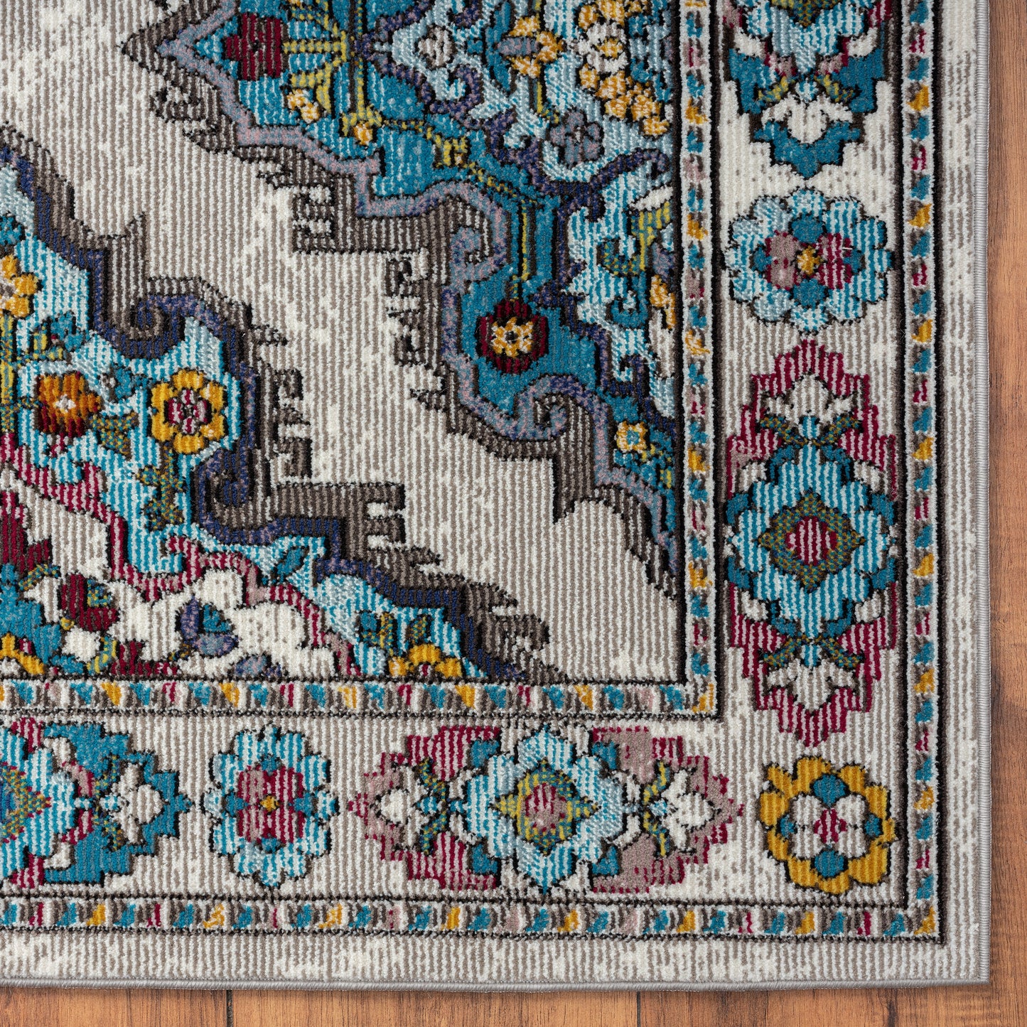 Gala-81380 Traditional Power-Loomed Multi/Ivory/Gray Cotton Indoor Area Rug - LR Home