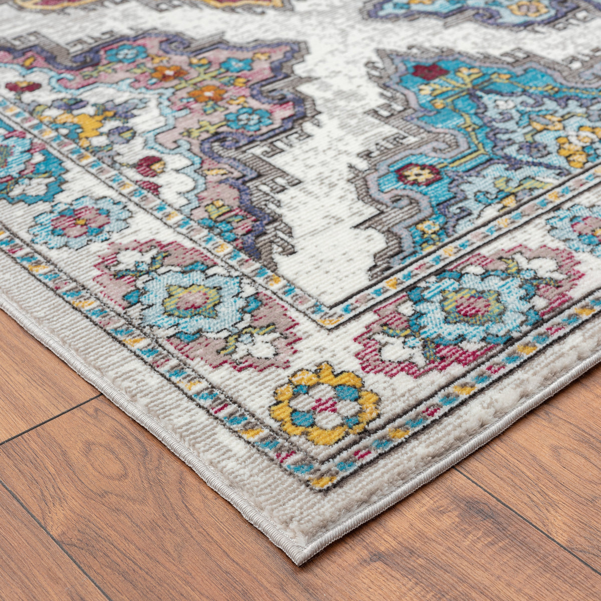 Mosaic Renaissance Traditional Gala Area Rug - side angle view