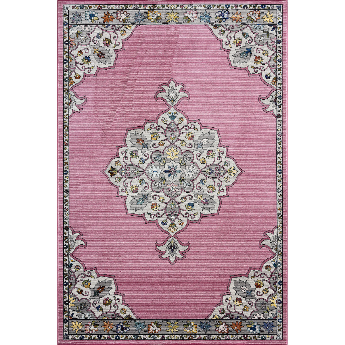 Blushing Traditional Medallion Gala Area Rug - Silo view