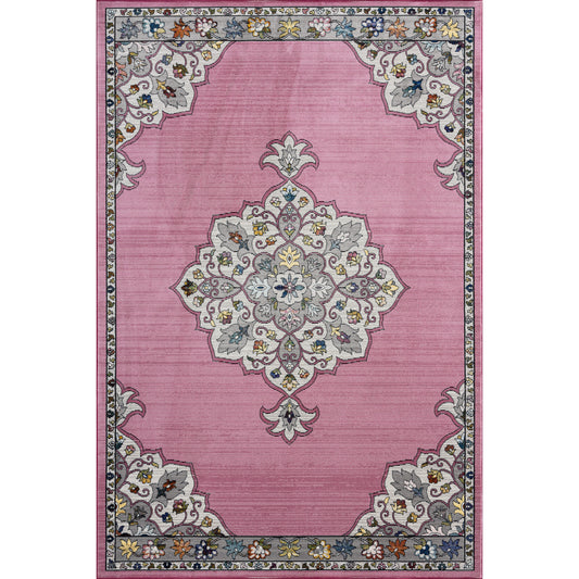 Blushing Traditional Medallion Gala Area Rug - Silo view