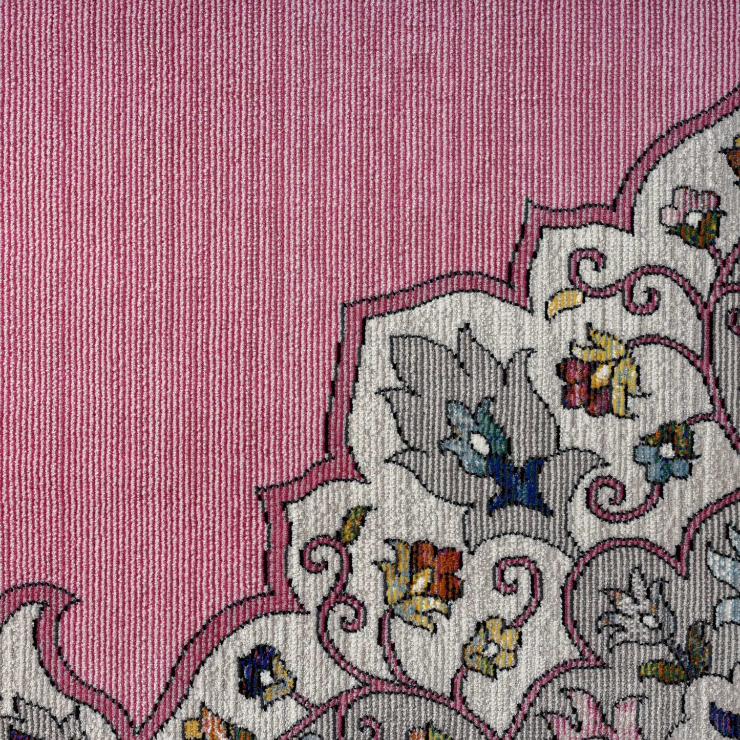 GALAC-81384 Transitional/Casual Machine Made Multi/Pink/Ivory/Gray/ Polypropylene Indoor Area Rugs - LR Home