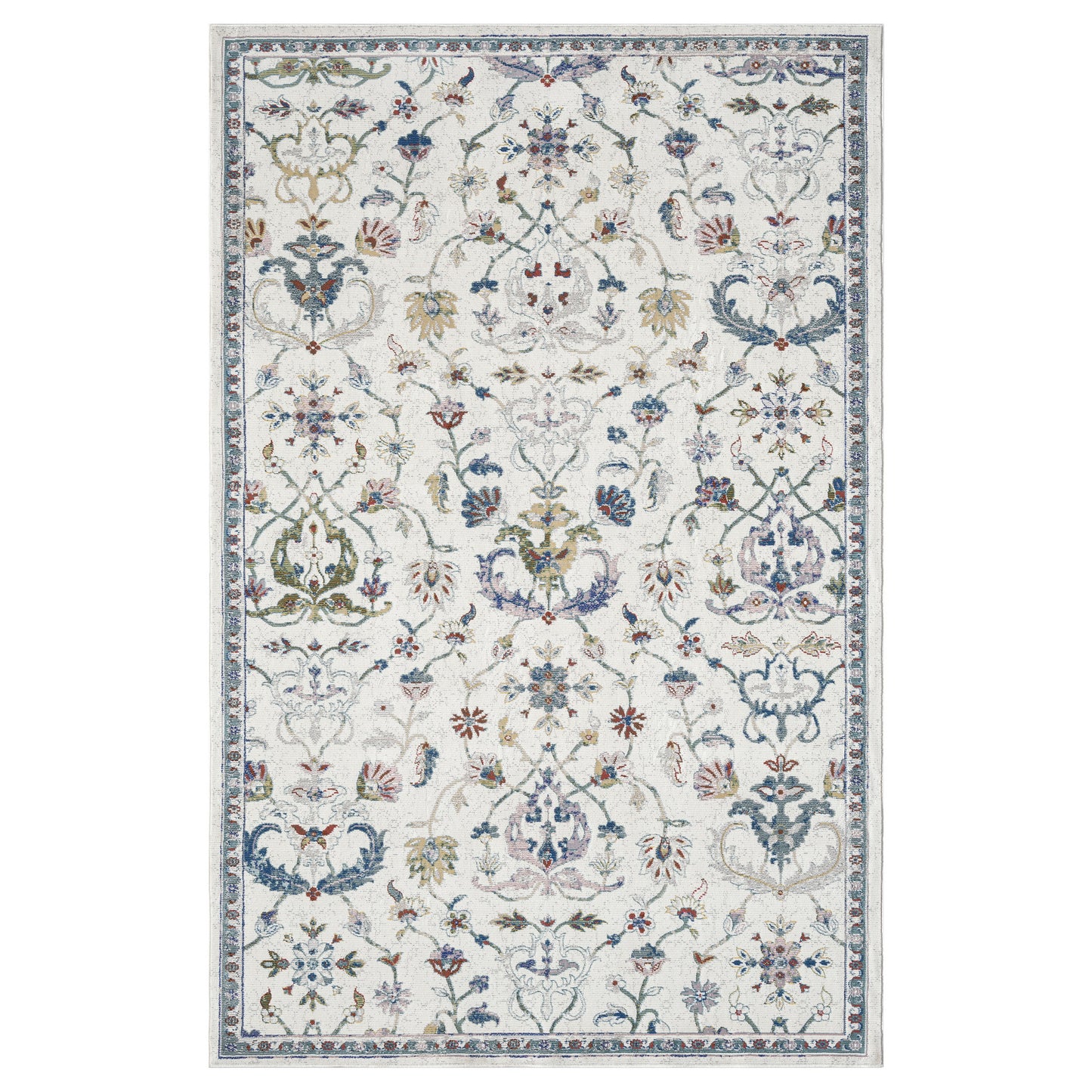 GALAC-81271 Classic/Traditional Machine Made Ivory/Blue Polypropylene Indoor Area Rugs - LR Home