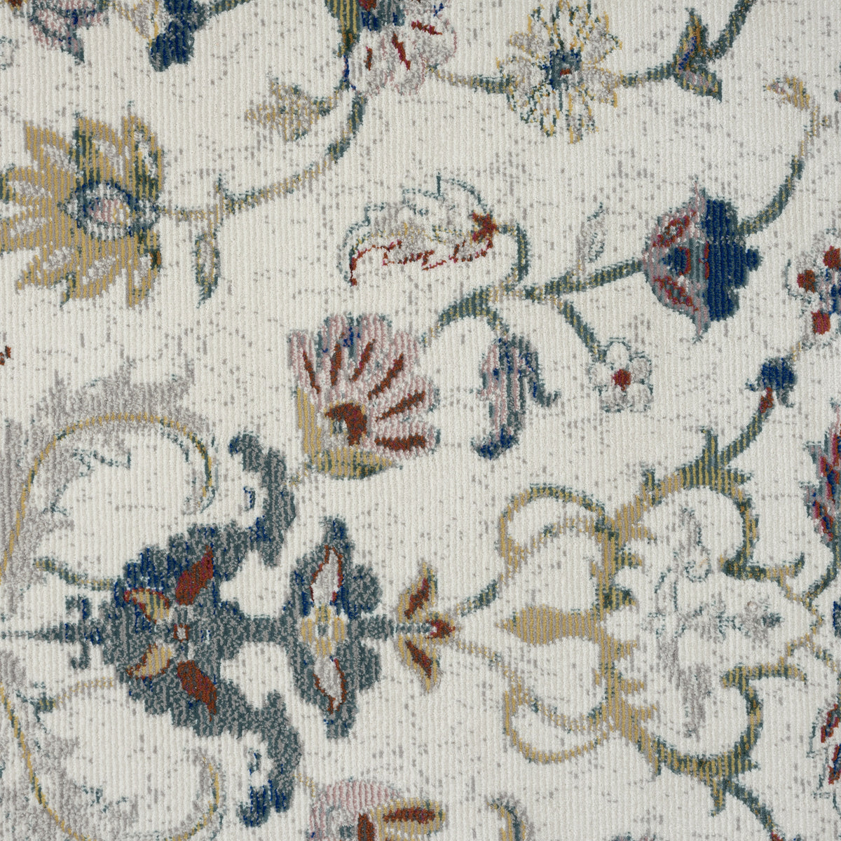 Ivory/Blue Bordered Traditional Indoor Area Rug - color swatch