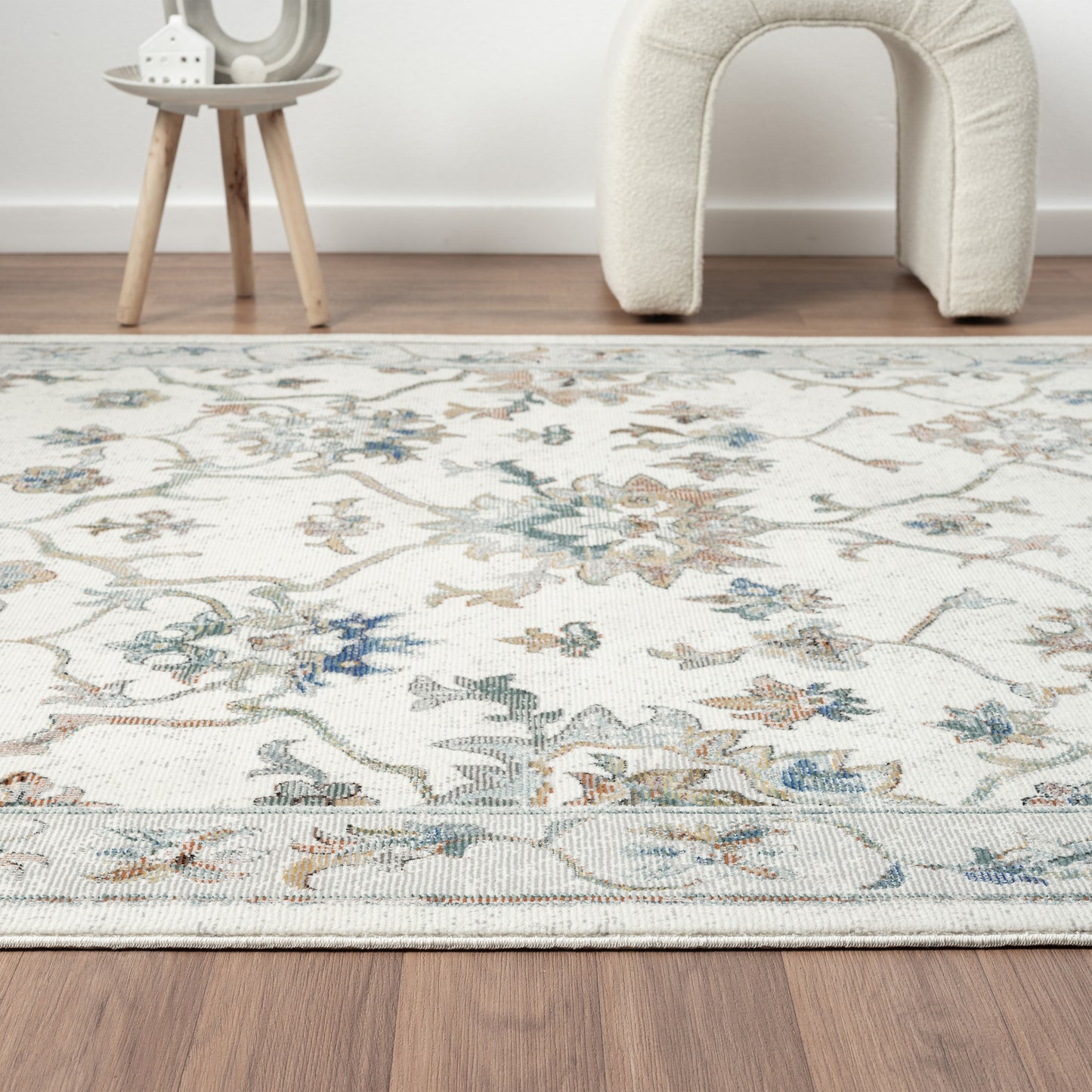 Gala-82597 Farmhouse Power-Loomed Ivory/Multi Cotton Indoor Area Rug - LR Home