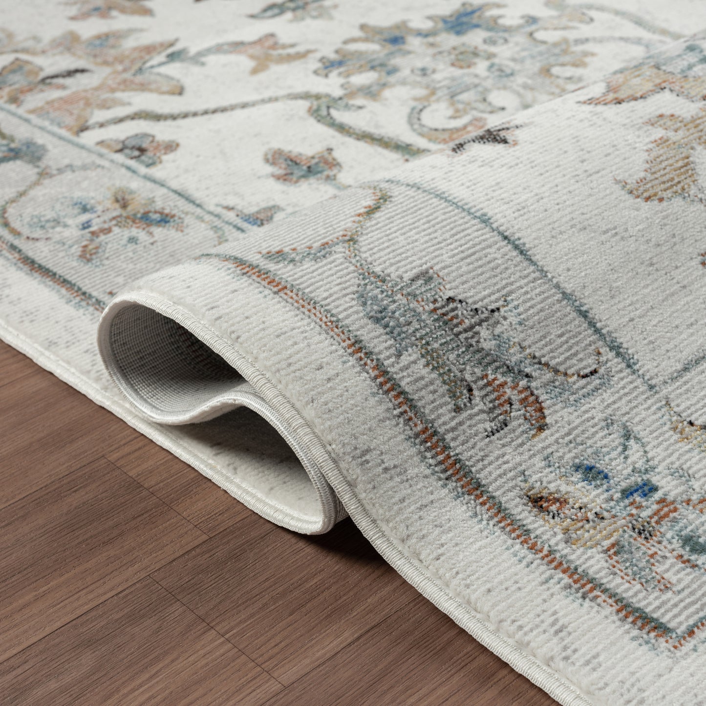 Gala-82597 Farmhouse Power-Loomed Ivory/Multi Cotton Indoor Area Rug - LR Home