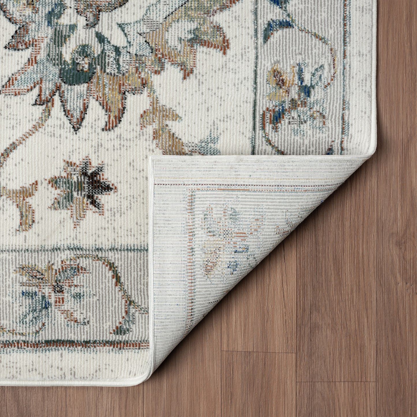 Gala-82597 Farmhouse Power-Loomed Ivory/Multi Cotton Indoor Area Rug - LR Home