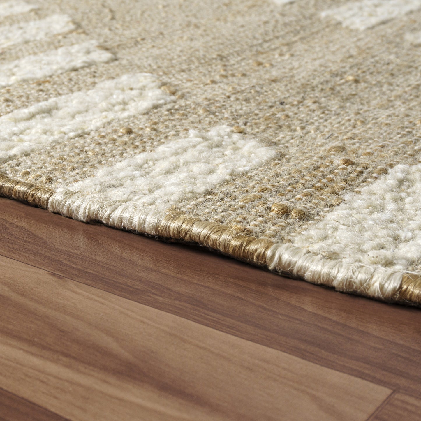 Geoblend-82517 Farmhouse Hand-Woven Natural/Ivory Cotton Indoor Area Rug - LR Home