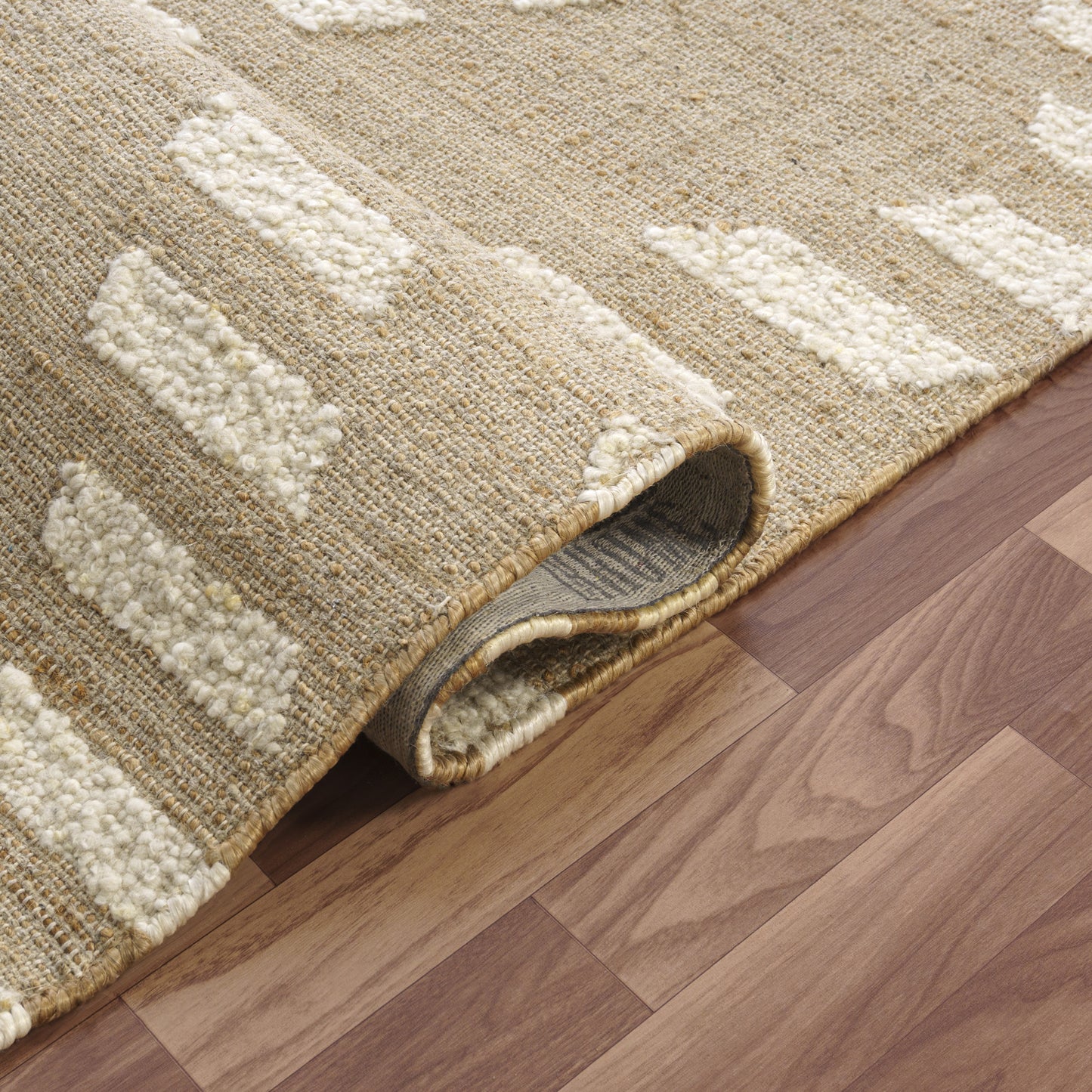 Geoblend-82517 Farmhouse Hand-Woven Natural/Ivory Cotton Indoor Area Rug - LR Home