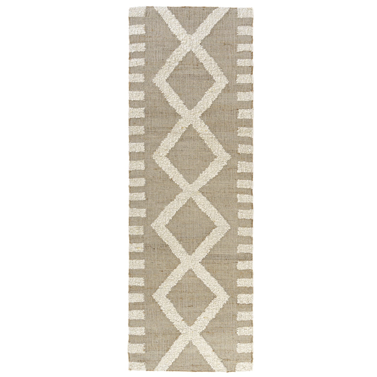 Geoblend-82522 Farmhouse Hand-Woven Natural/Ivory Cotton Indoor Area Rug - LR Home