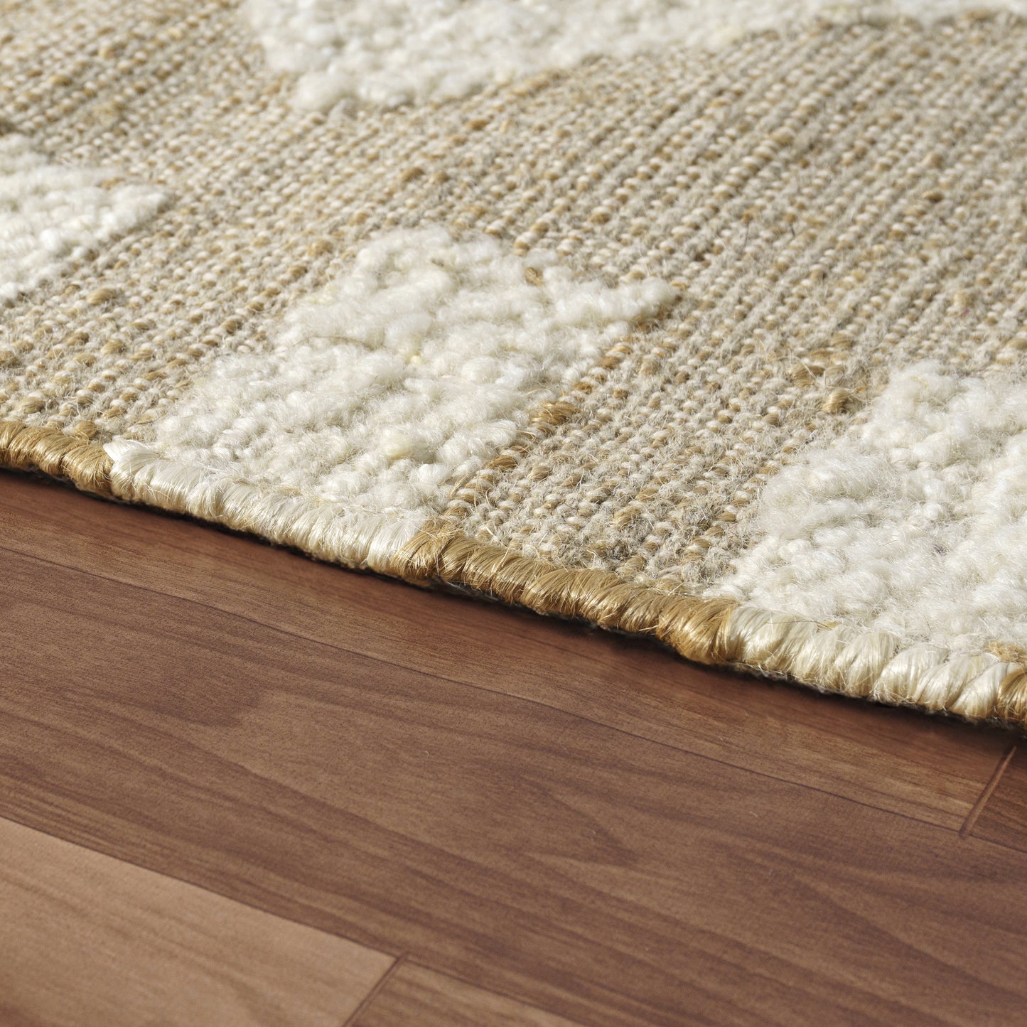 Geoblend-82522 Farmhouse Hand-Woven Natural/Ivory Cotton Indoor Area Rug - LR Home