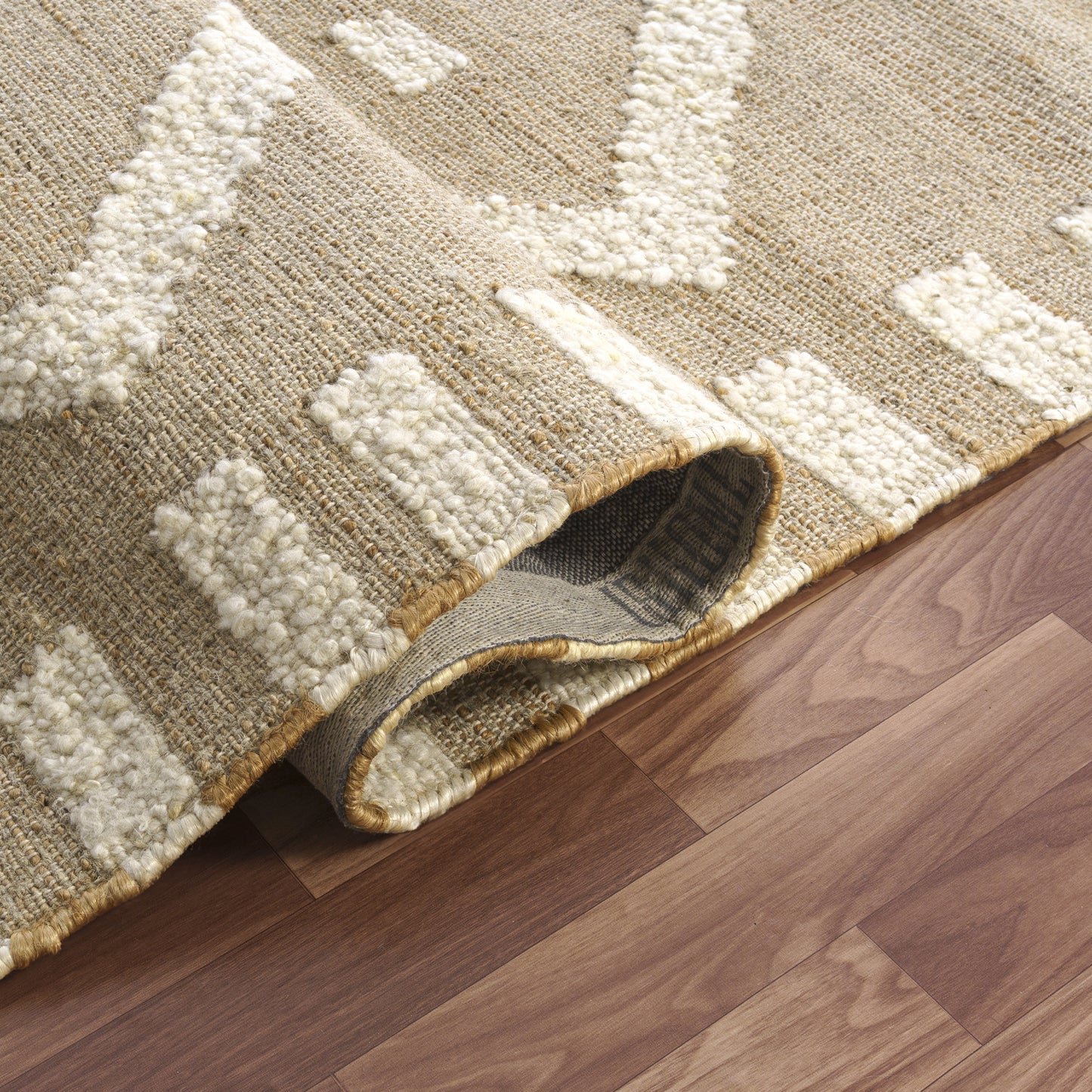Geoblend-82522 Farmhouse Hand-Woven Natural/Ivory Cotton Indoor Area Rug - LR Home