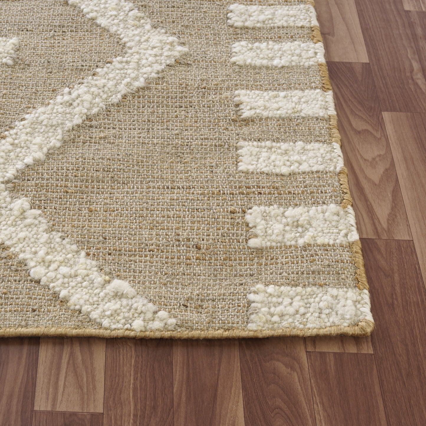 Geoblend-82522 Farmhouse Hand-Woven Natural/Ivory Cotton Indoor Area Rug - LR Home