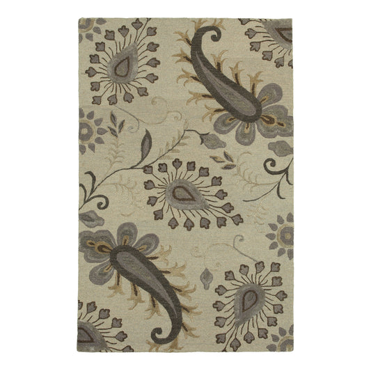 Glamour-06010 Traditional Hand-Tufted Light Gray Cotton Indoor Area Rug - LR Home