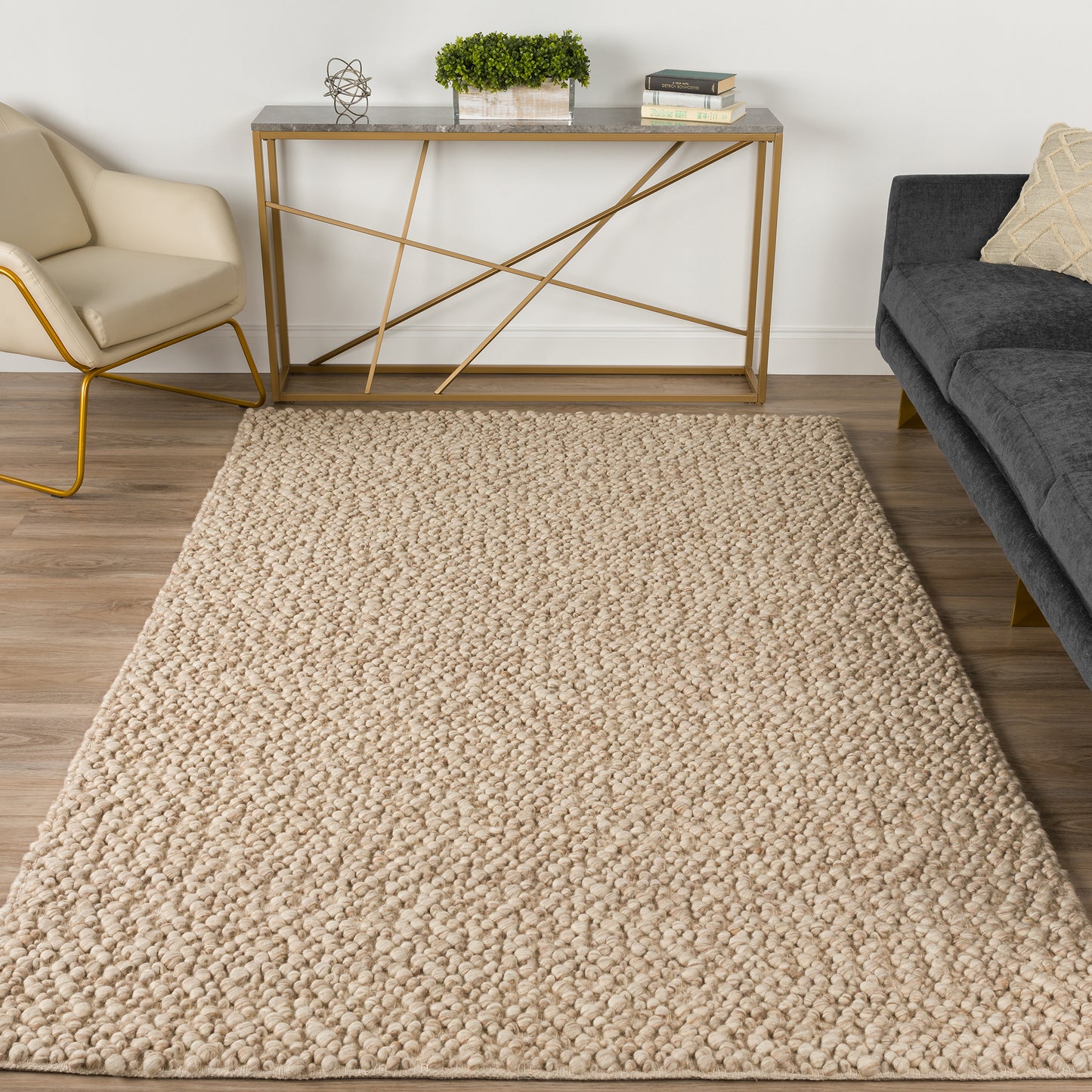 Hand Loomed Gorbea GR1 Latte - Dalyn Rugs