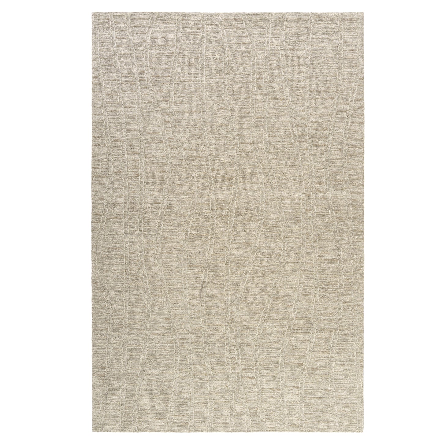 Haze-82448 Casual Hand-Tufted Light Taupe/Cream Cotton Indoor Area Rug - LR Home