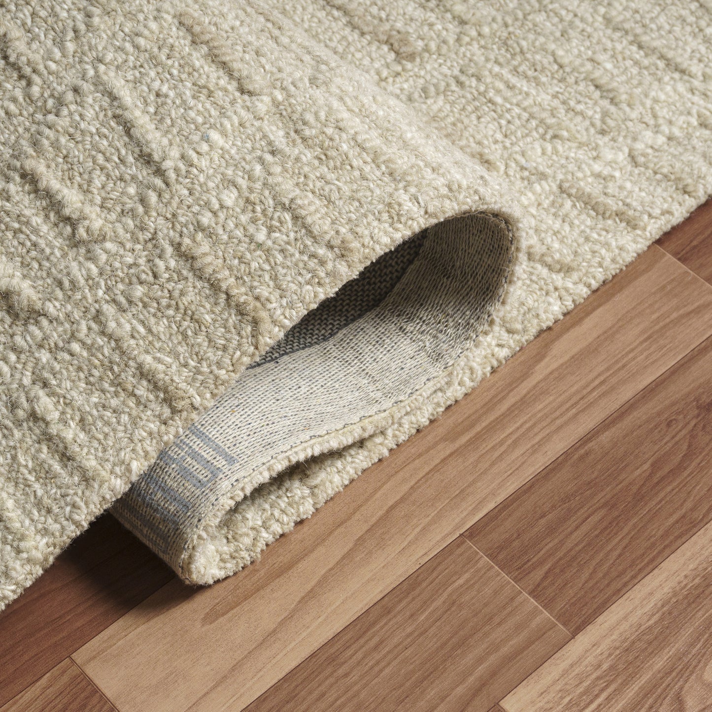 Haze-82448 Casual Hand-Tufted Light Taupe/Cream Cotton Indoor Area Rug - LR Home