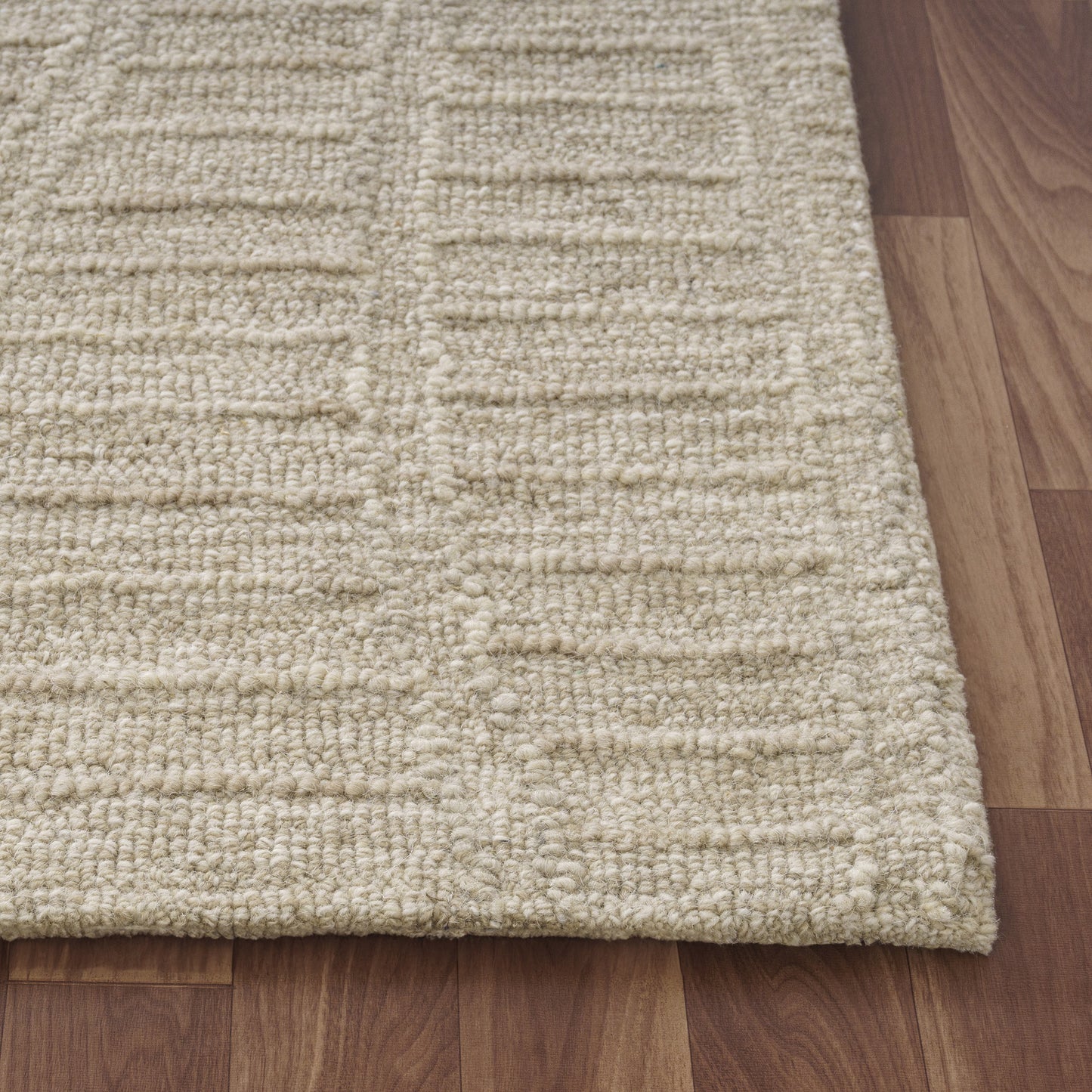 Haze-82448 Casual Hand-Tufted Light Taupe/Cream Cotton Indoor Area Rug - LR Home