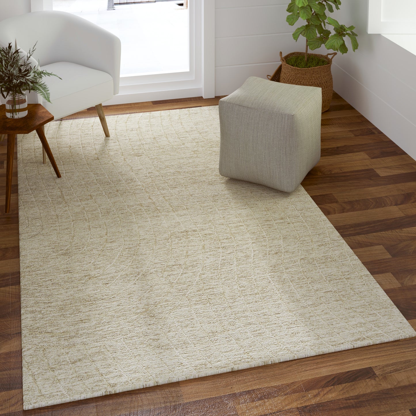 Haze-82449 Casual Hand-Tufted Beige/Cream Cotton Indoor Area Rug - LR Home