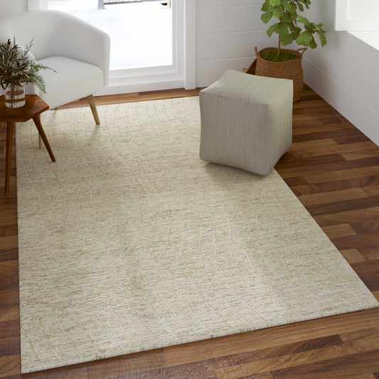 Haze-82449 Casual Hand-Tufted Beige/Cream Cotton Indoor Area Rug - LR Home