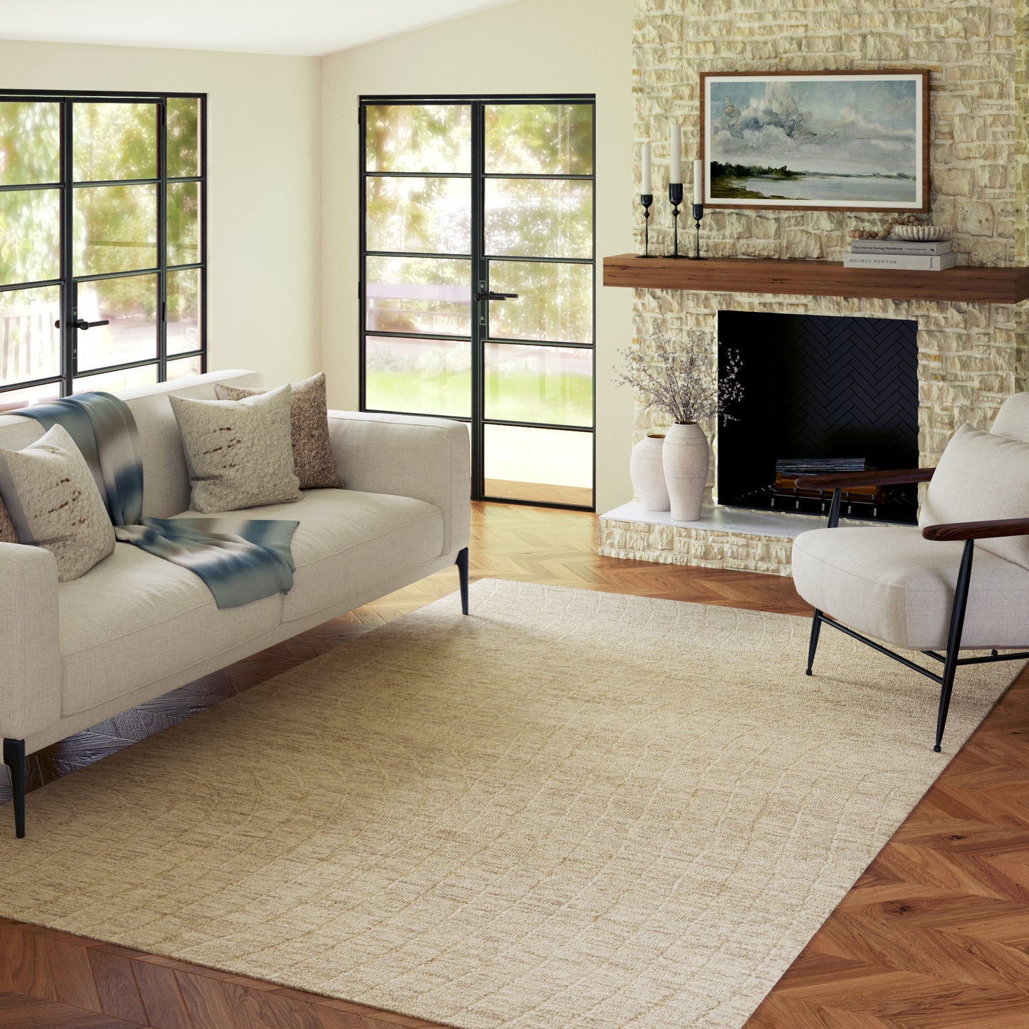 Haze-82449 Casual Hand-Tufted Beige/Cream Cotton Indoor Area Rug - LR Home