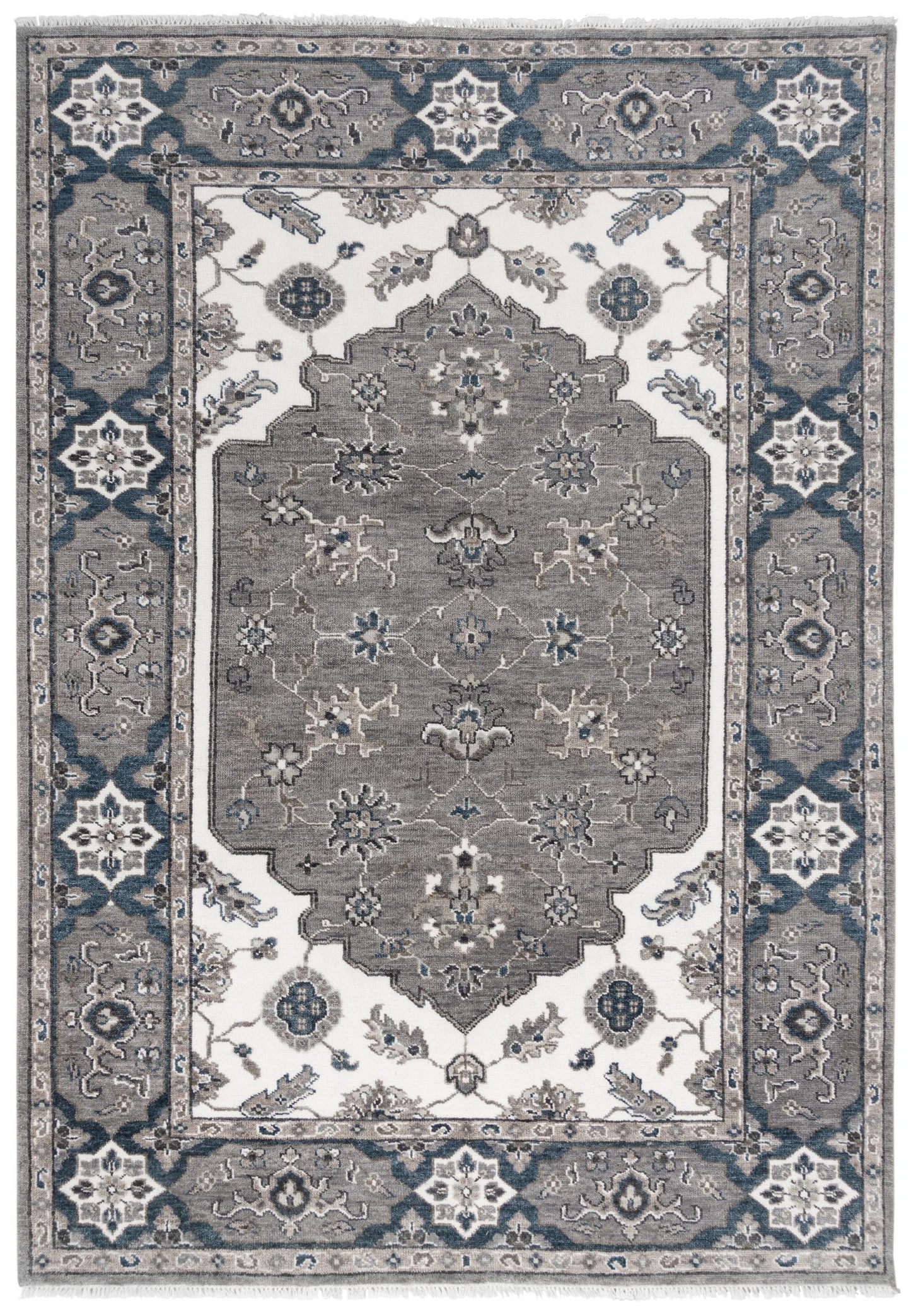 Historia HIS755 Gray/Ivory Hand Knotted Rug - Rizzy
