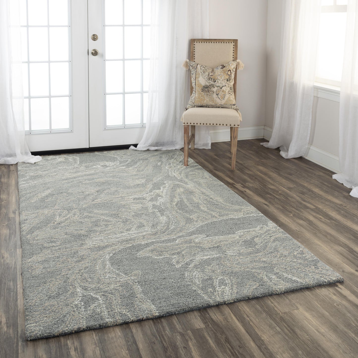 Harmony HMY977 Gray Hand-Tufted Rug - Rizzy