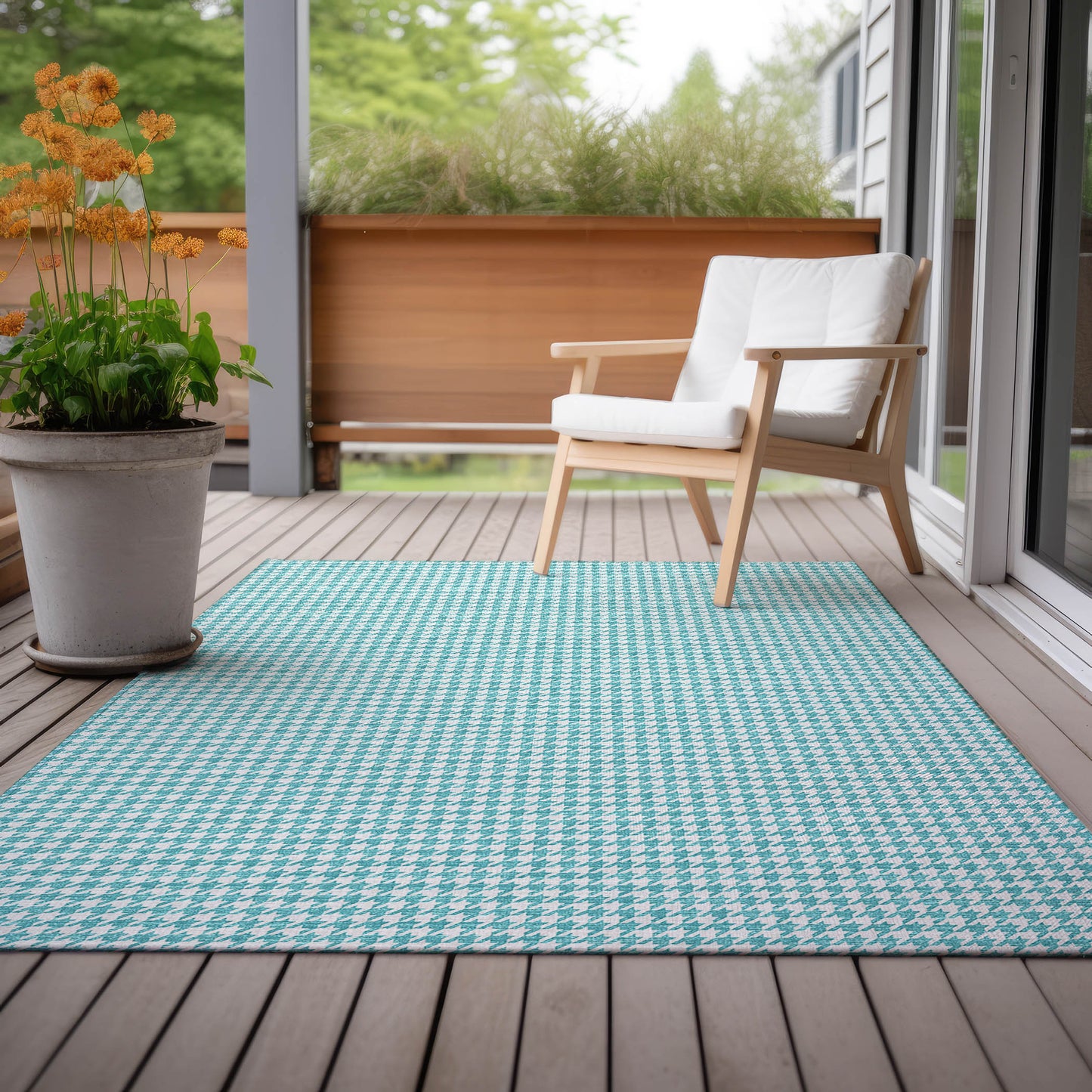 Machine Made Hinton HN1 Aqua - Dalyn Rugs