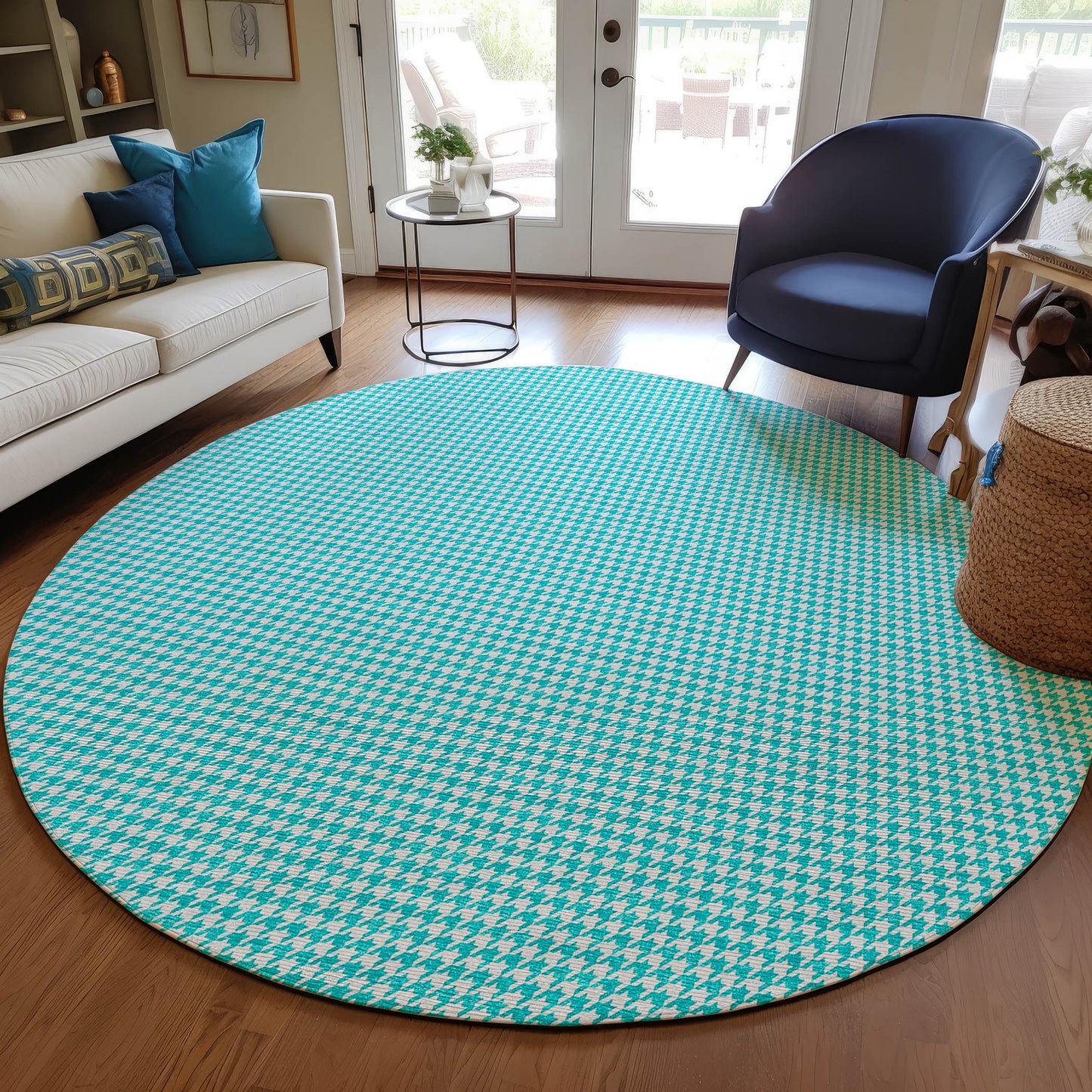 Machine Made Hinton HN1 Aqua - Dalyn Rugs