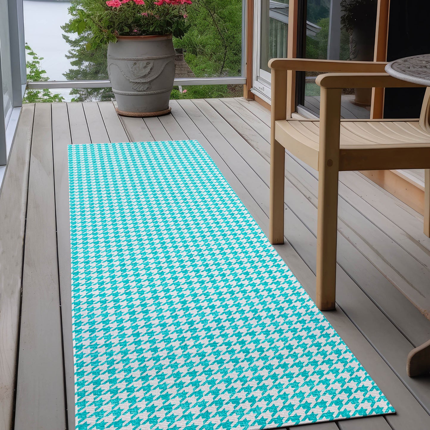 Machine Made Hinton HN1 Aqua - Dalyn Rugs
