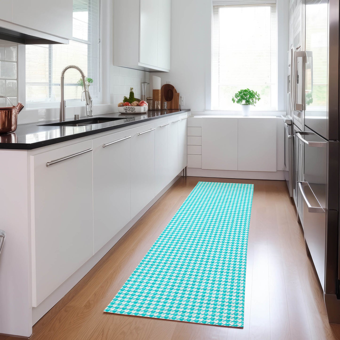 Machine Made Hinton HN1 Aqua - Dalyn Rugs