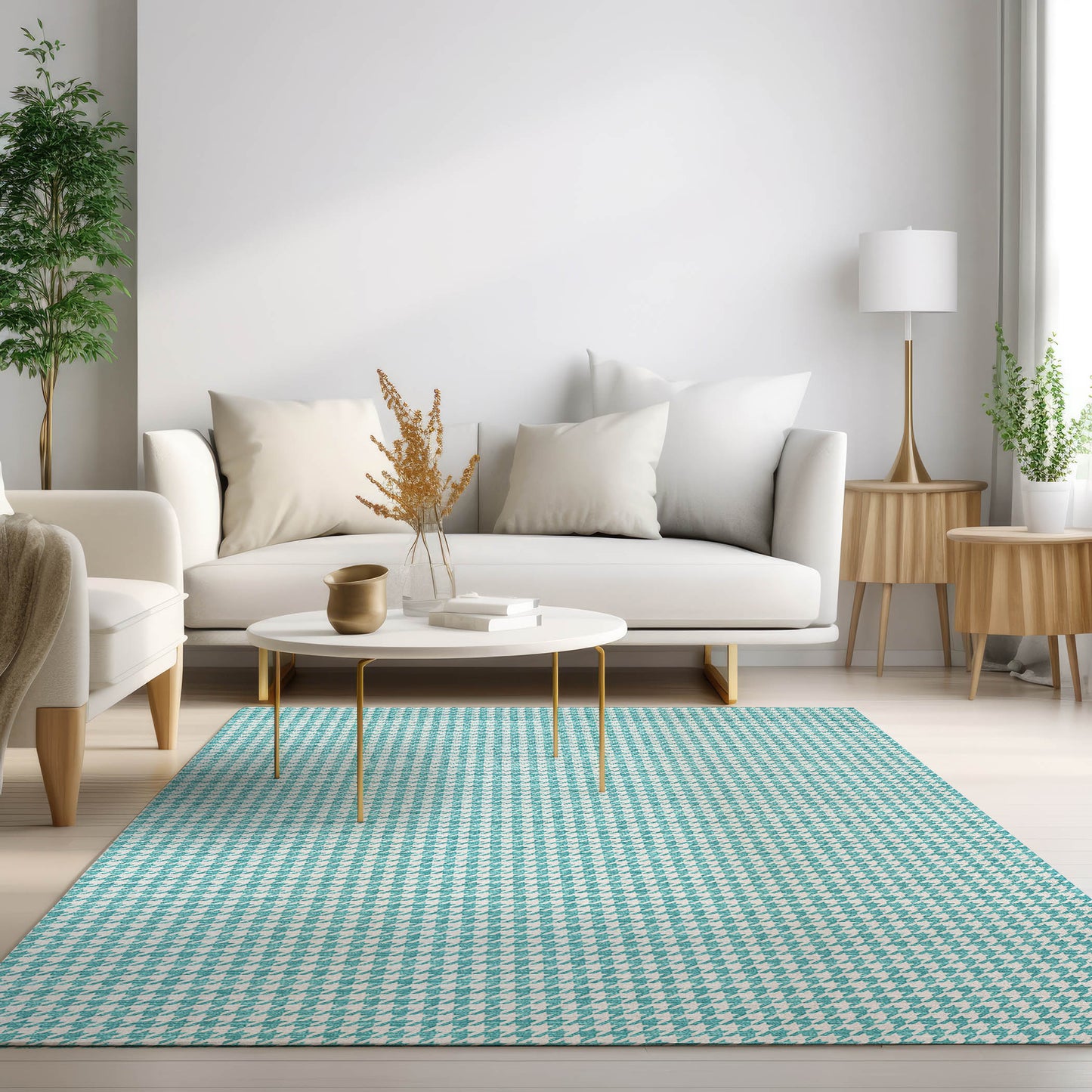 Machine Made Hinton HN1 Aqua - Dalyn Rugs