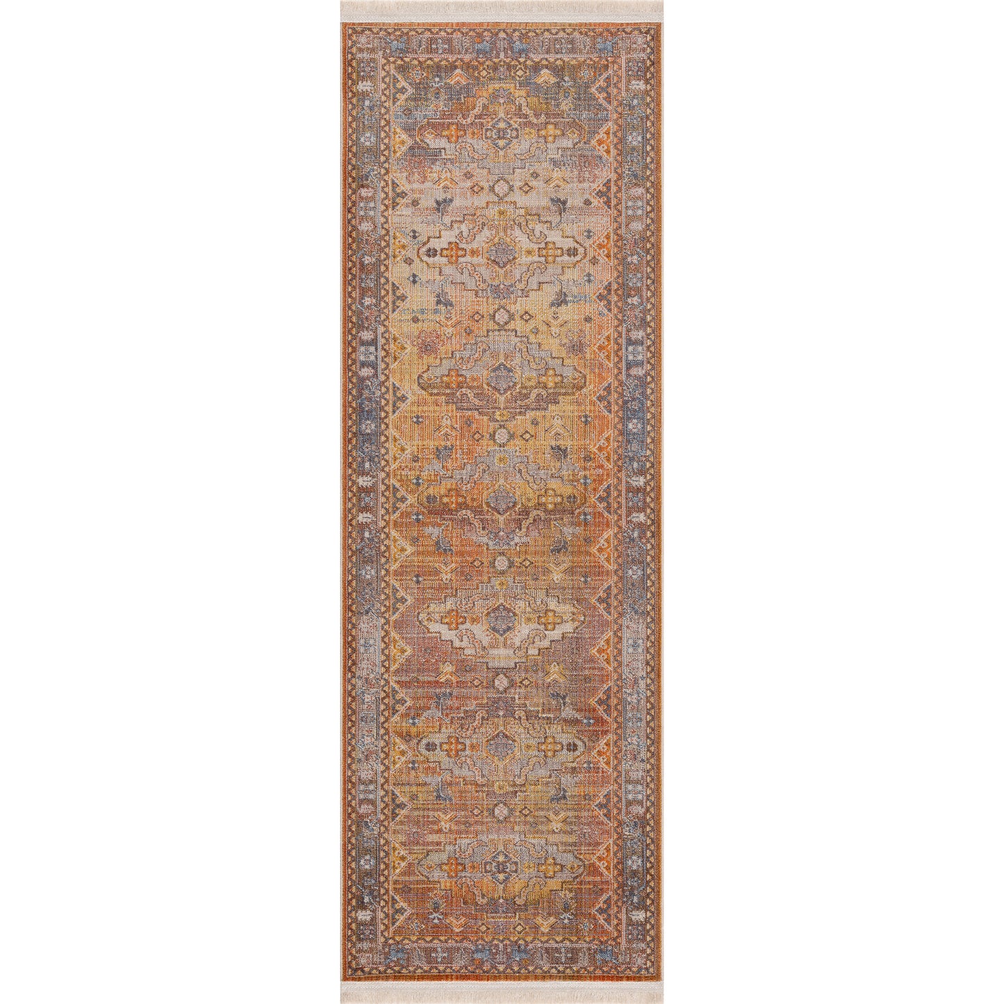 Holi-81771 Bohemian/Eclectic Power-Loomed Brown/Yellow/Multi Cotton Indoor Area Rug - LR Home
