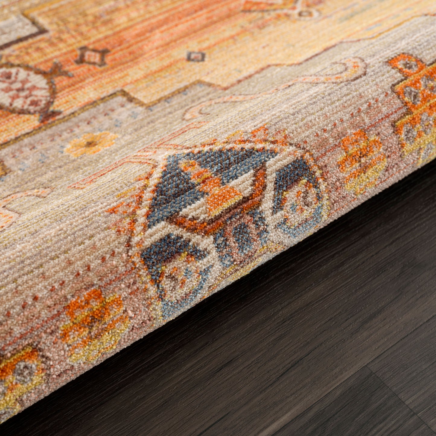 Holi-81771 Bohemian/Eclectic Power-Loomed Brown/Yellow/Multi Cotton Indoor Area Rug - LR Home