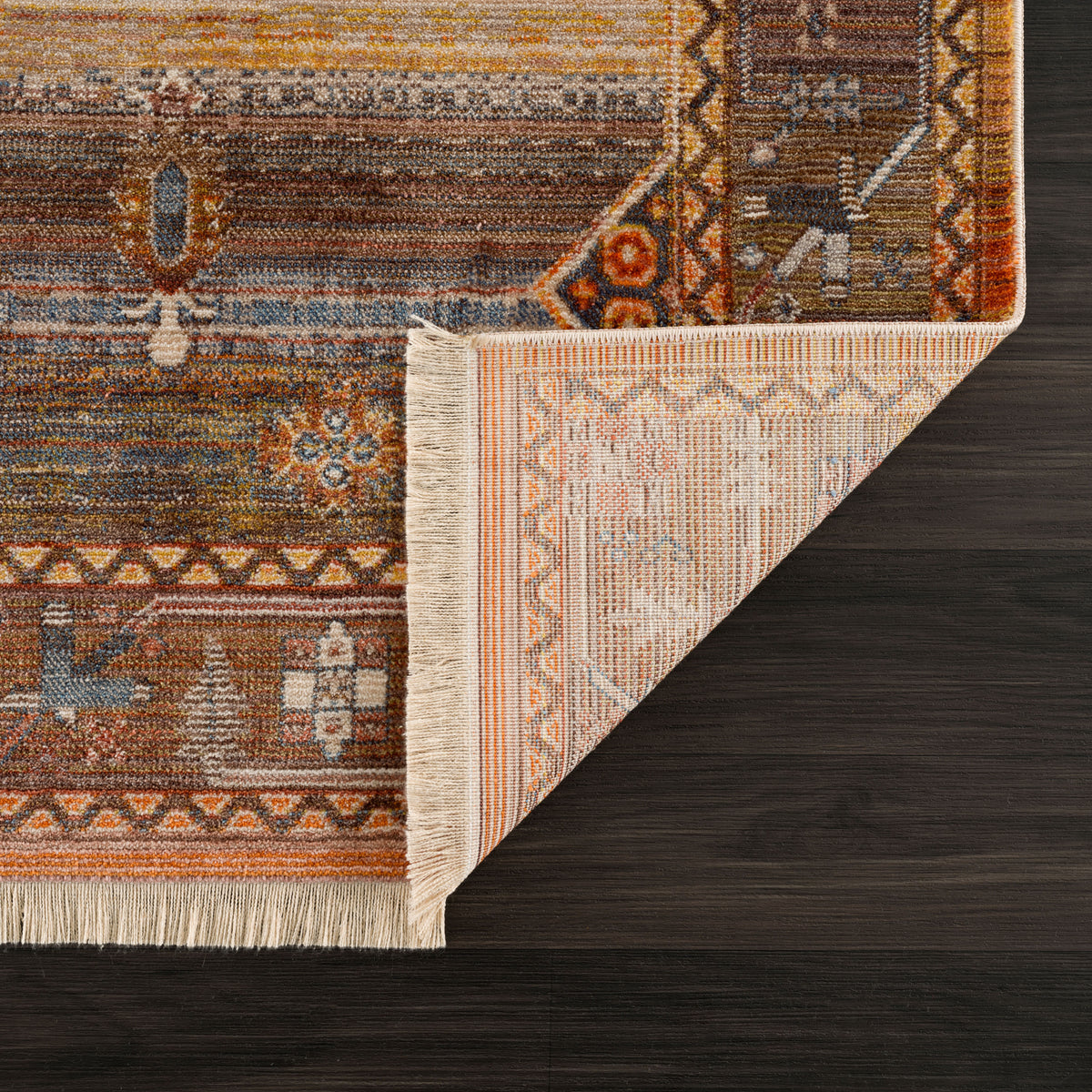 Vintage Bohemian Southwestern Sierra Area Rug - corner view