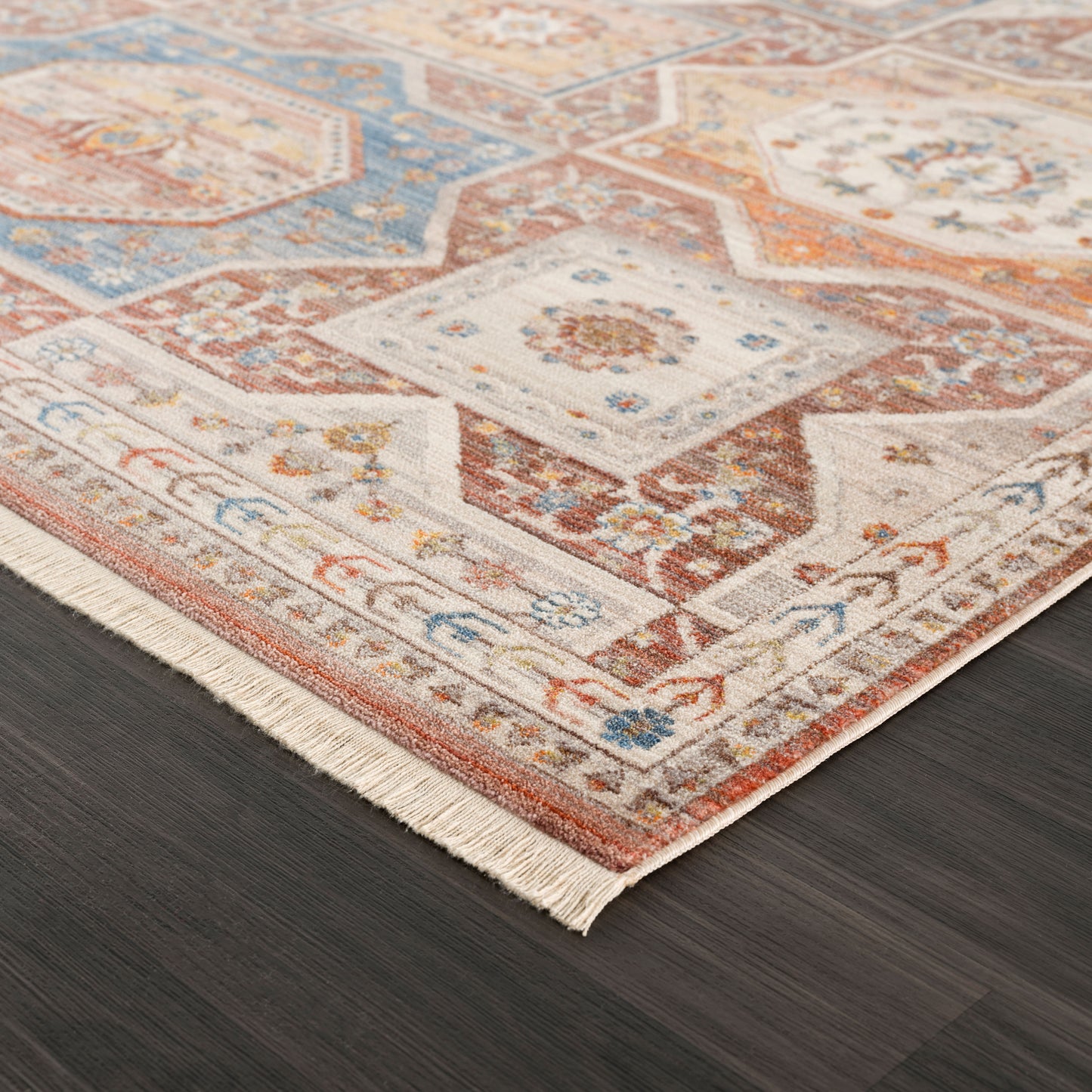 HOLIC-81772 Bohemian/Eclectic Machine Made Red/Ivory/Multi Polyester Indoor Area Rugs - LR Home