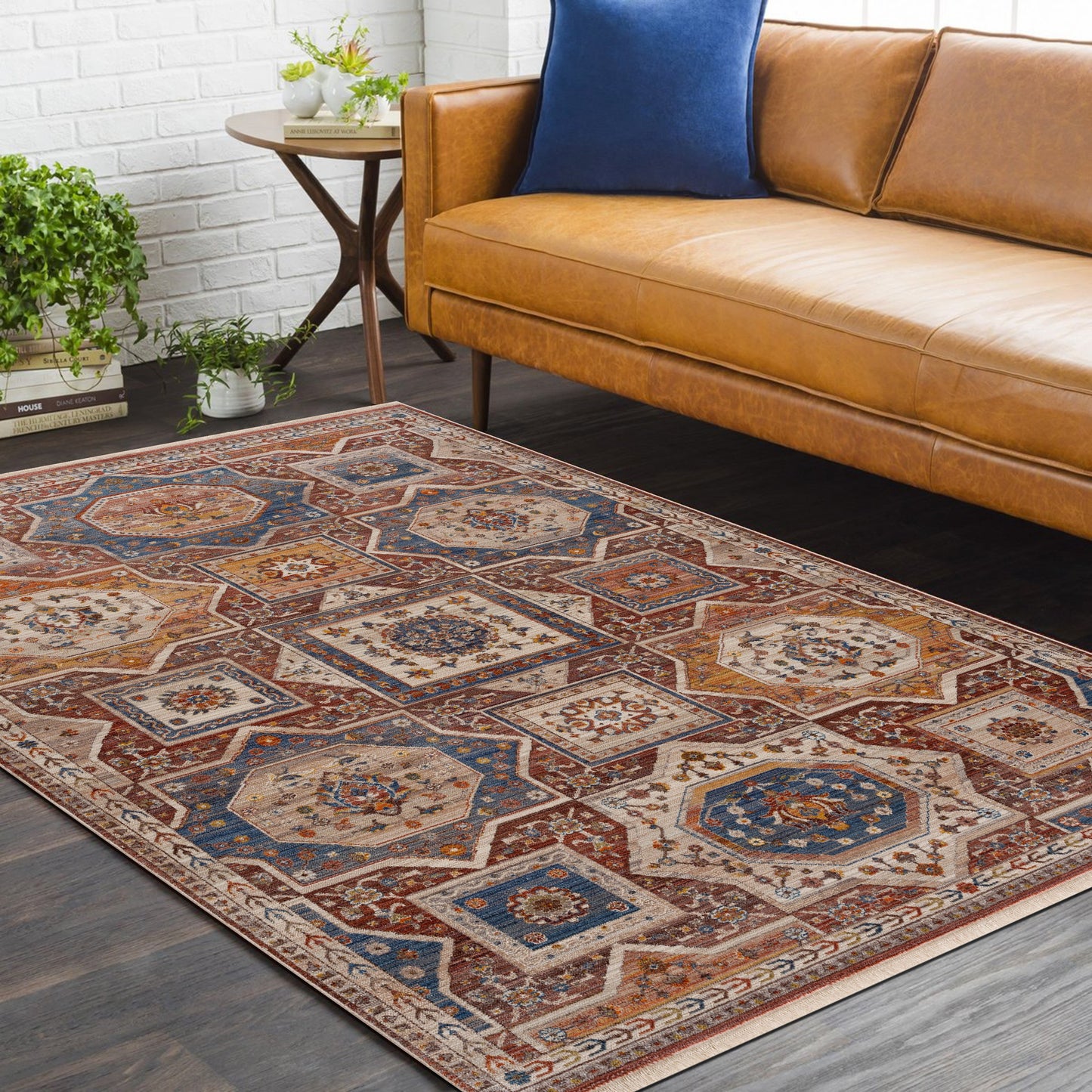 HOLIC-81772 Bohemian/Eclectic Machine Made Red/Ivory/Multi Polyester Indoor Area Rugs - LR Home