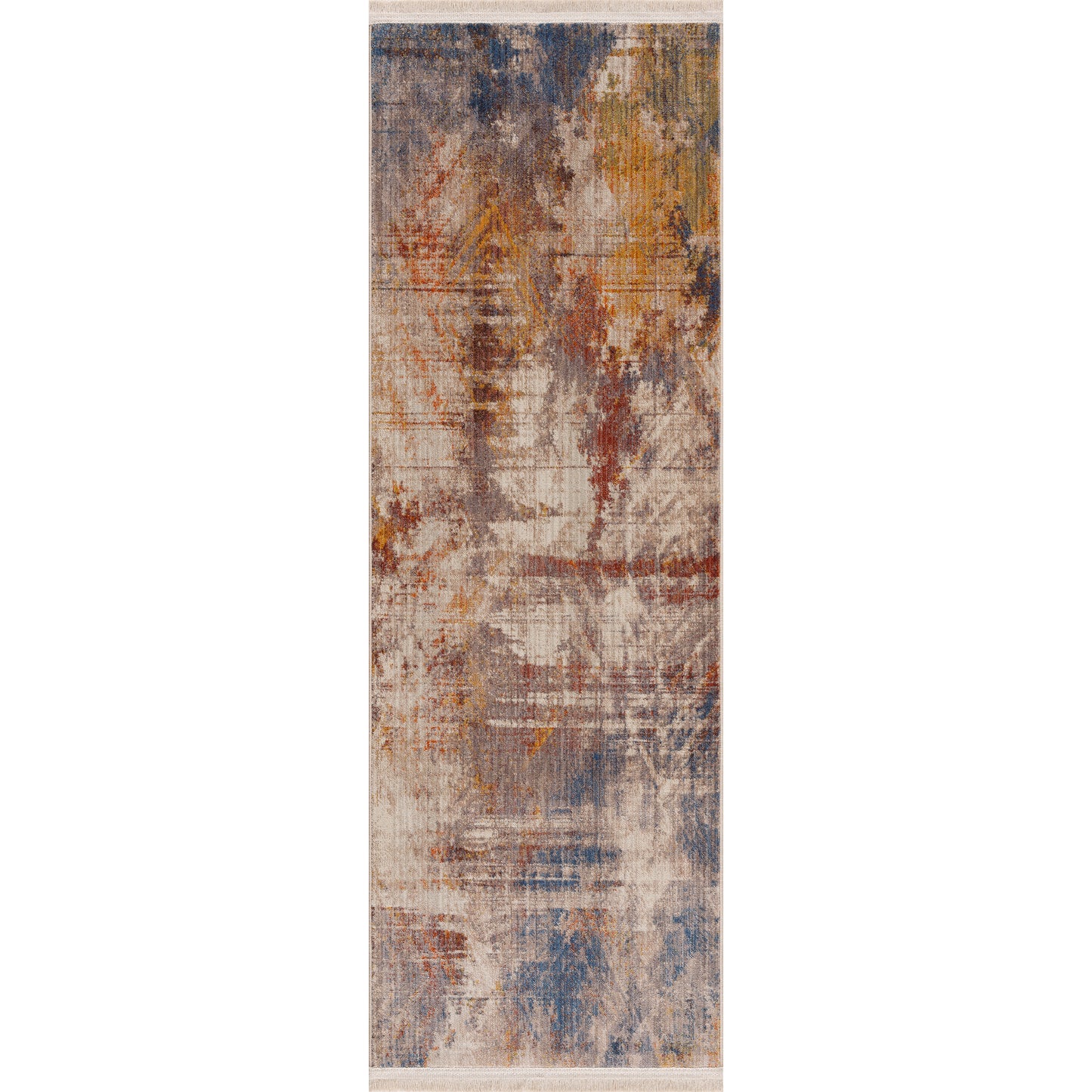 Holi-81773 Modern Power-Loomed Gray/Blue/Red/Yellow/White Cotton Indoor Area Rug - LR Home