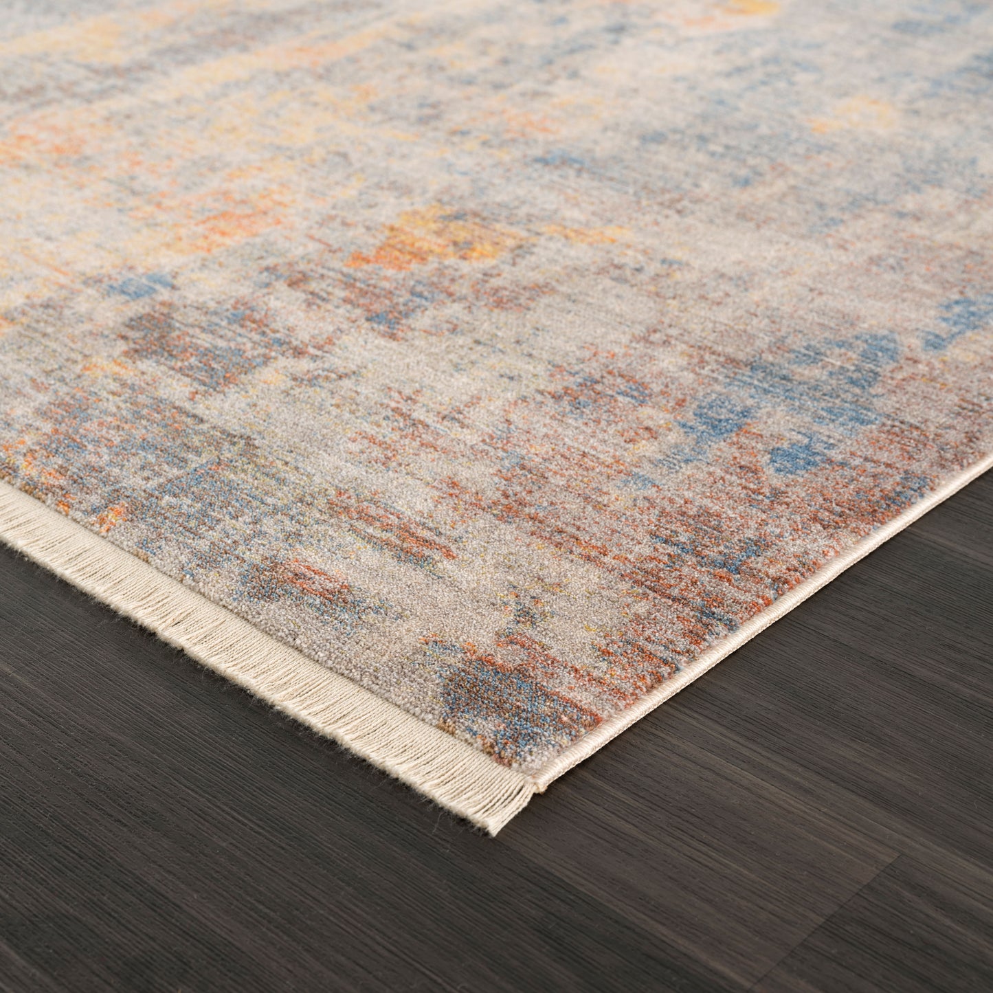 Holi-81774 Modern Power-Loomed Gray/Beige/Blue/Yellow/Multi Cotton Indoor Area Rug - LR Home