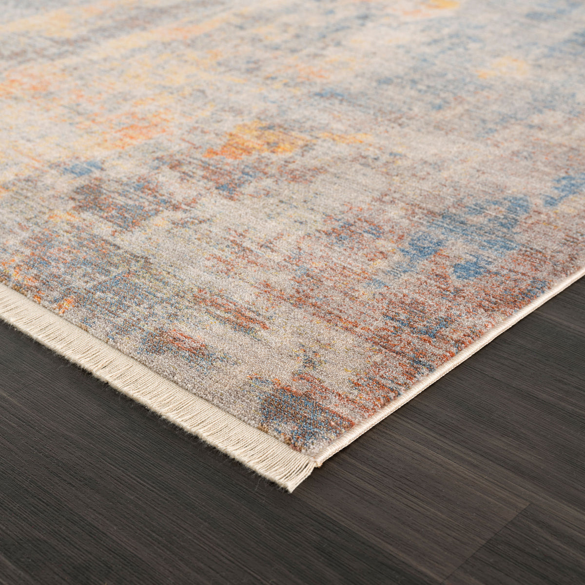 Distressed Desert Modern Abstract Area Rug - side angle view