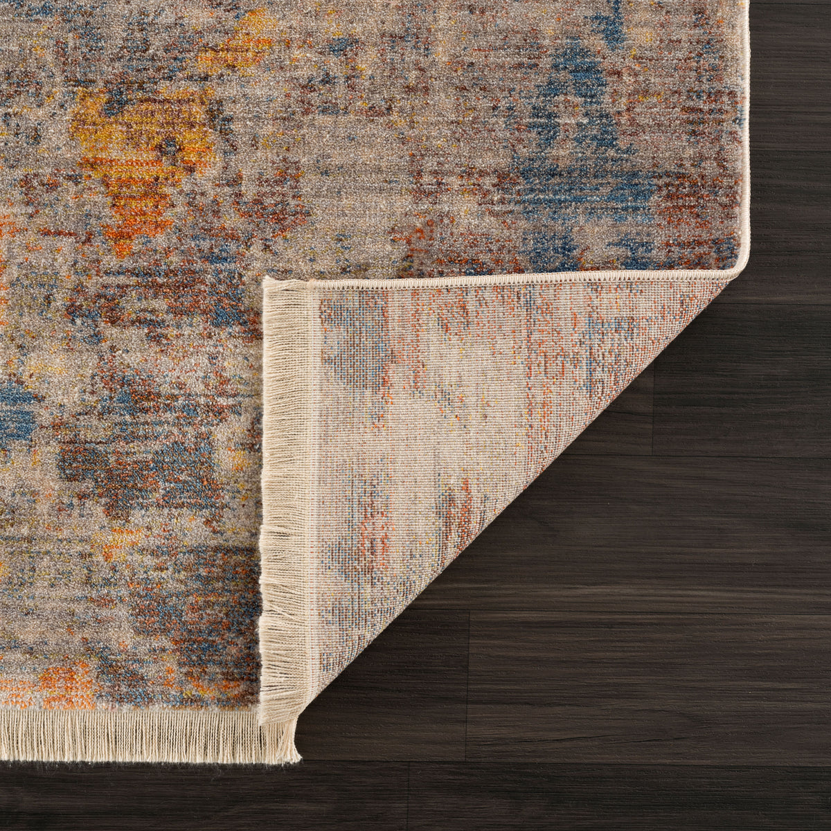 Distressed Desert Modern Abstract Area Rug - corner view
