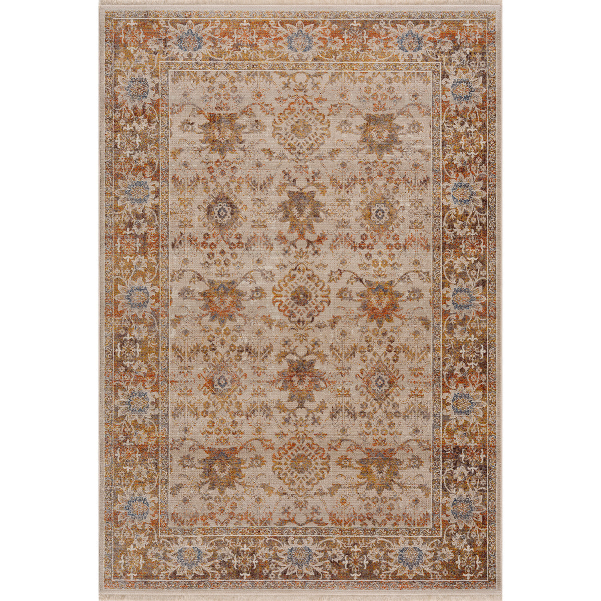 Rustic Vintage Bohemian Oriental Area Rug - Silo view