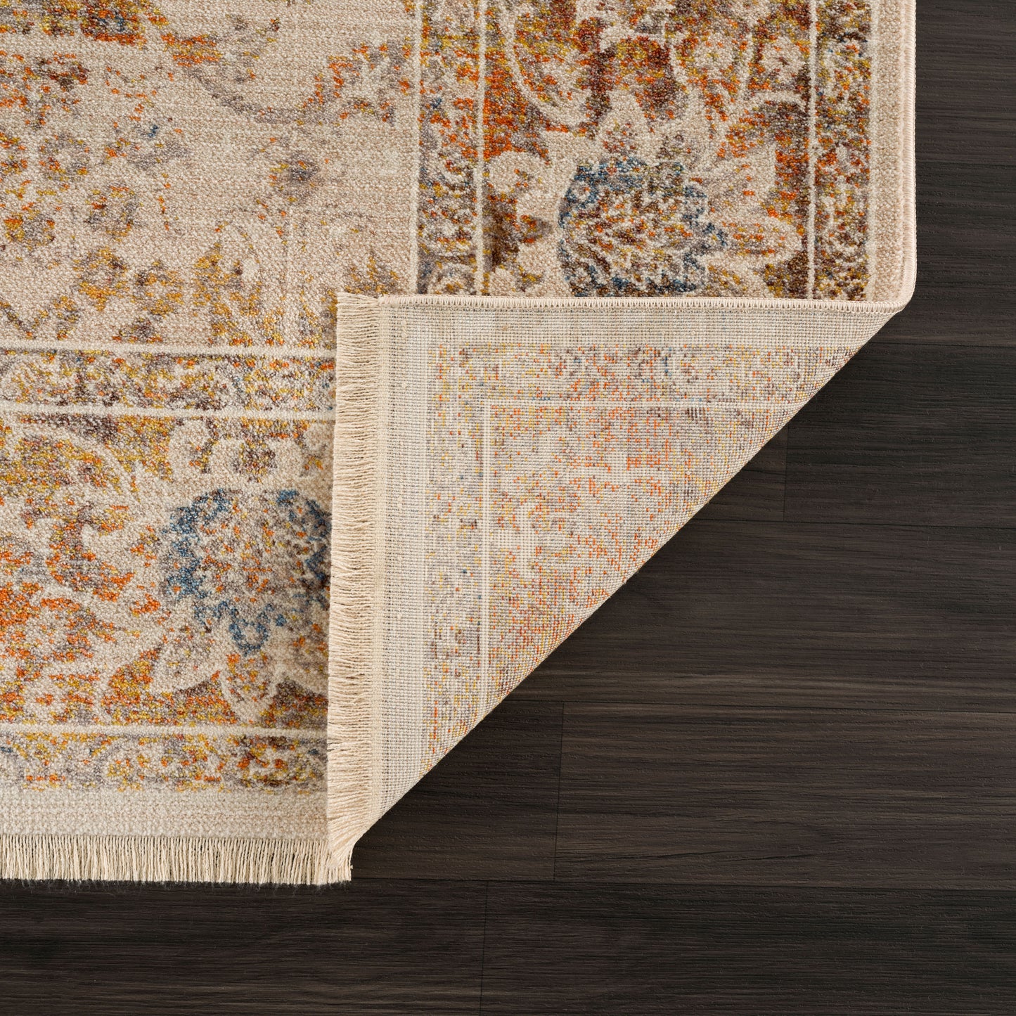 Holi-81775 Traditional Power-Loomed Ivory/Beige/Multi Cotton Indoor Area Rug - LR Home