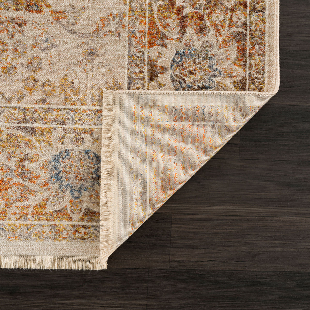 Rustic Vintage Bohemian Oriental Area Rug - corner view