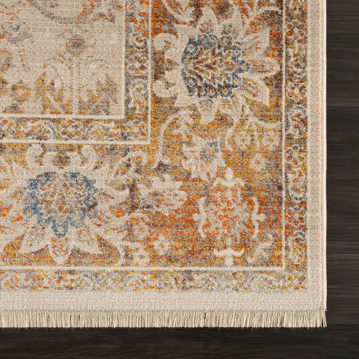 Rustic Vintage Bohemian Oriental Area Rug - back view