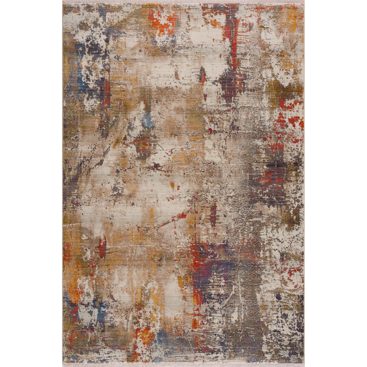 Distressed Modern Abstract Area Rug - Silo view