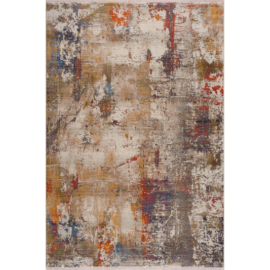 Distressed Modern Abstract Area Rug - Silo view