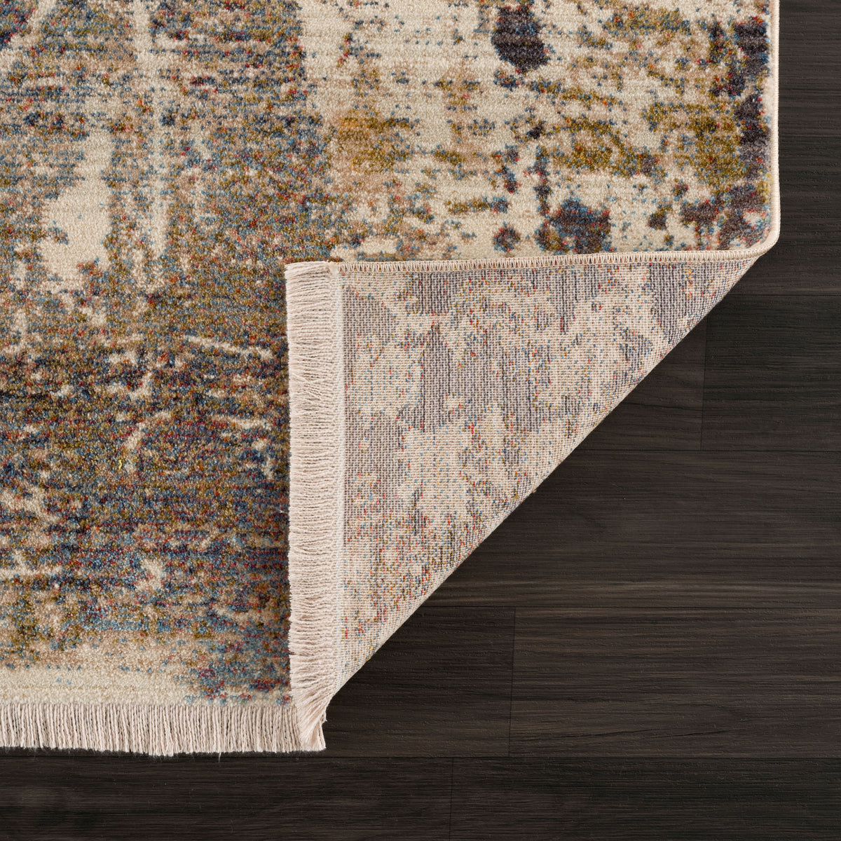 Distressed Modern Abstract Area Rug - close-up detail