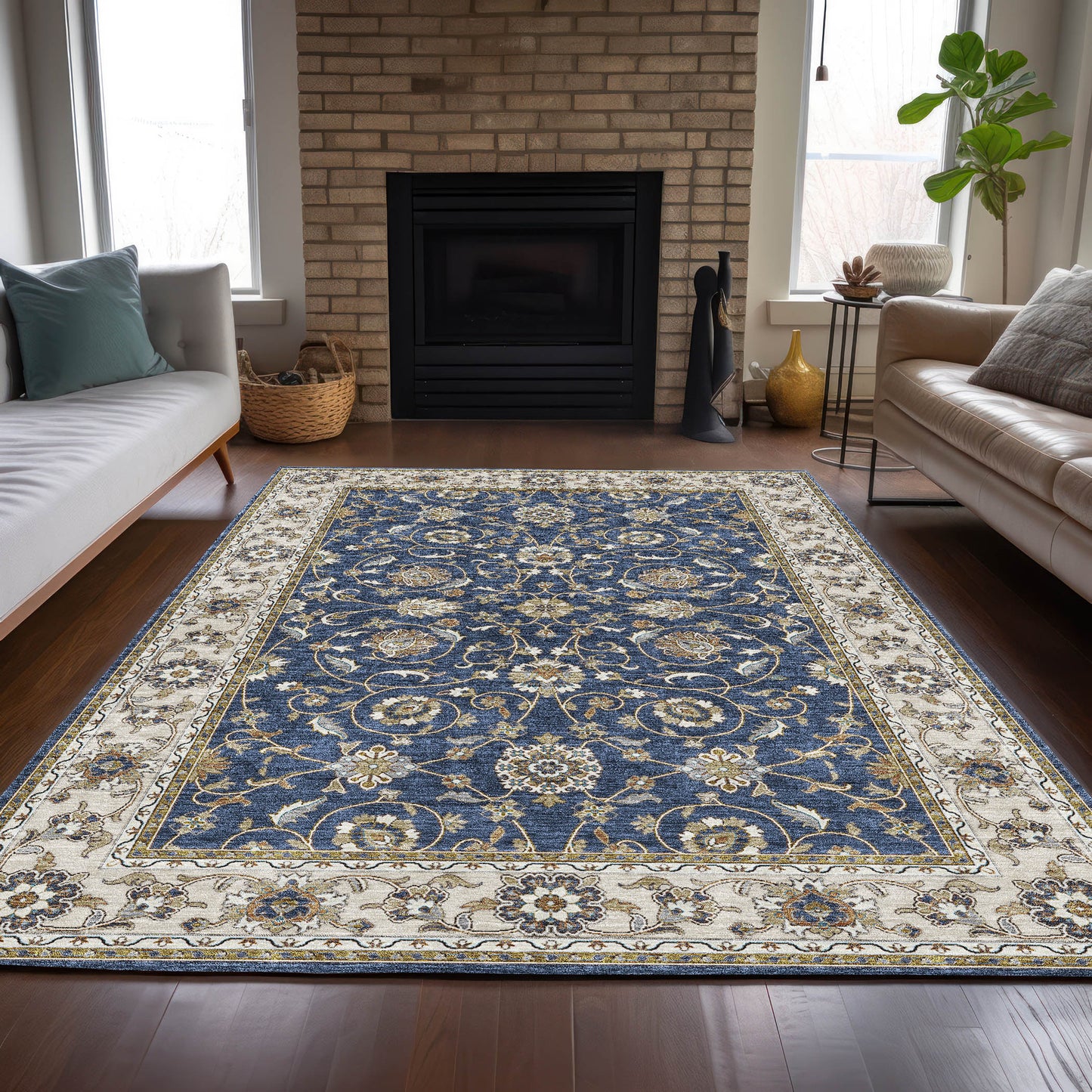 Machine Made Hatay HY1 Navy - Dalyn Rugs