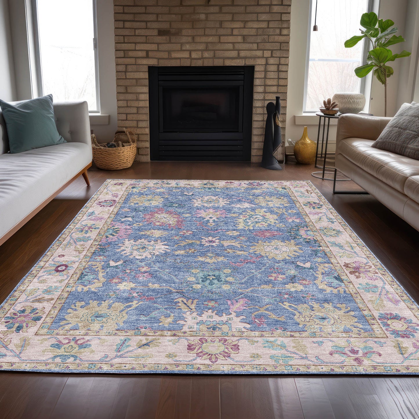 Machine Made Hatay HY7 Blue - Dalyn Rugs
