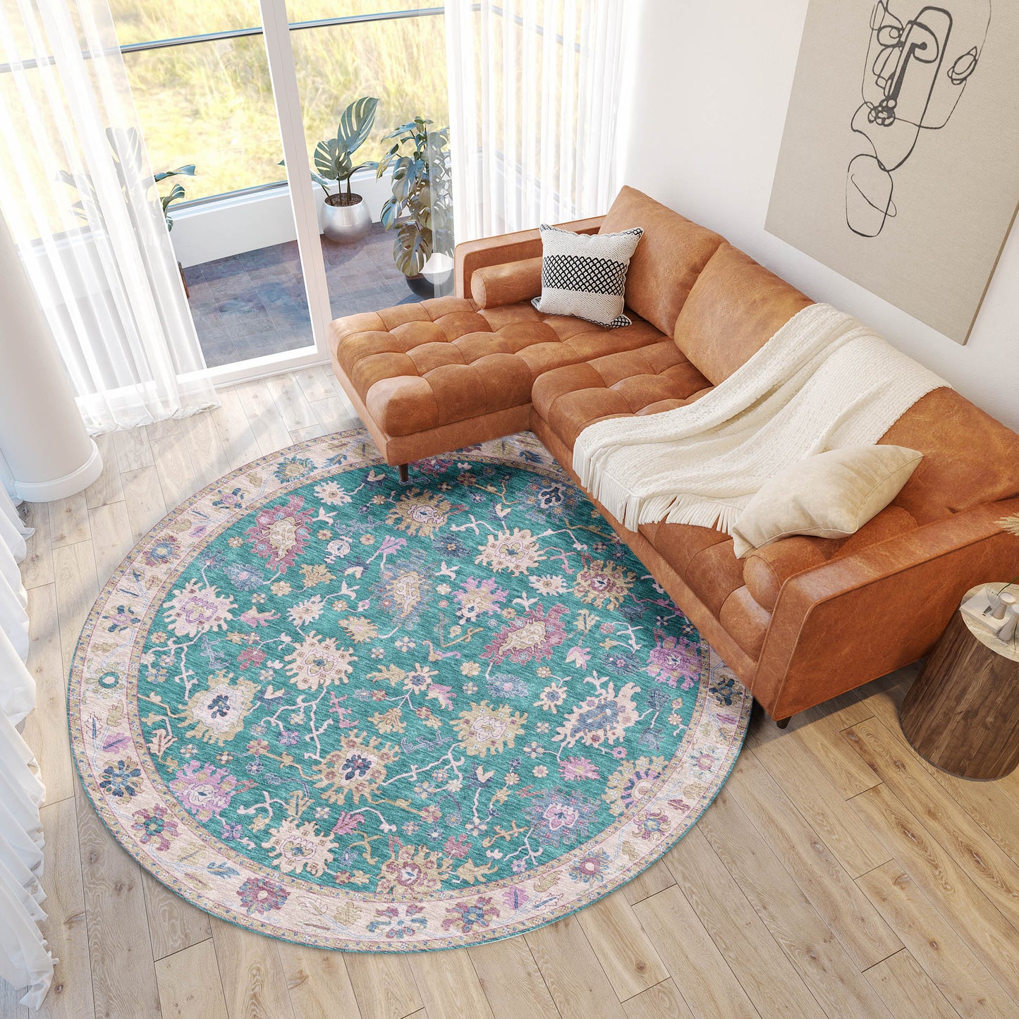 Machine Made Hatay HY7 Teal - Dalyn Rugs